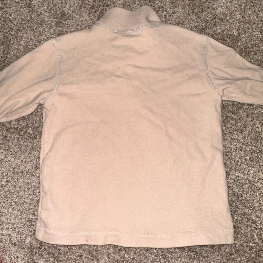 VINTAGE GAP KIDS tan Button Collar Sweater 4-5 Years LOGO polo fleece